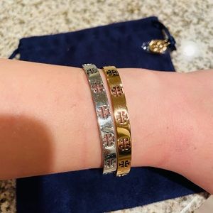 Tory burch T Logo Open Bangle Cuff ( two bracelets
